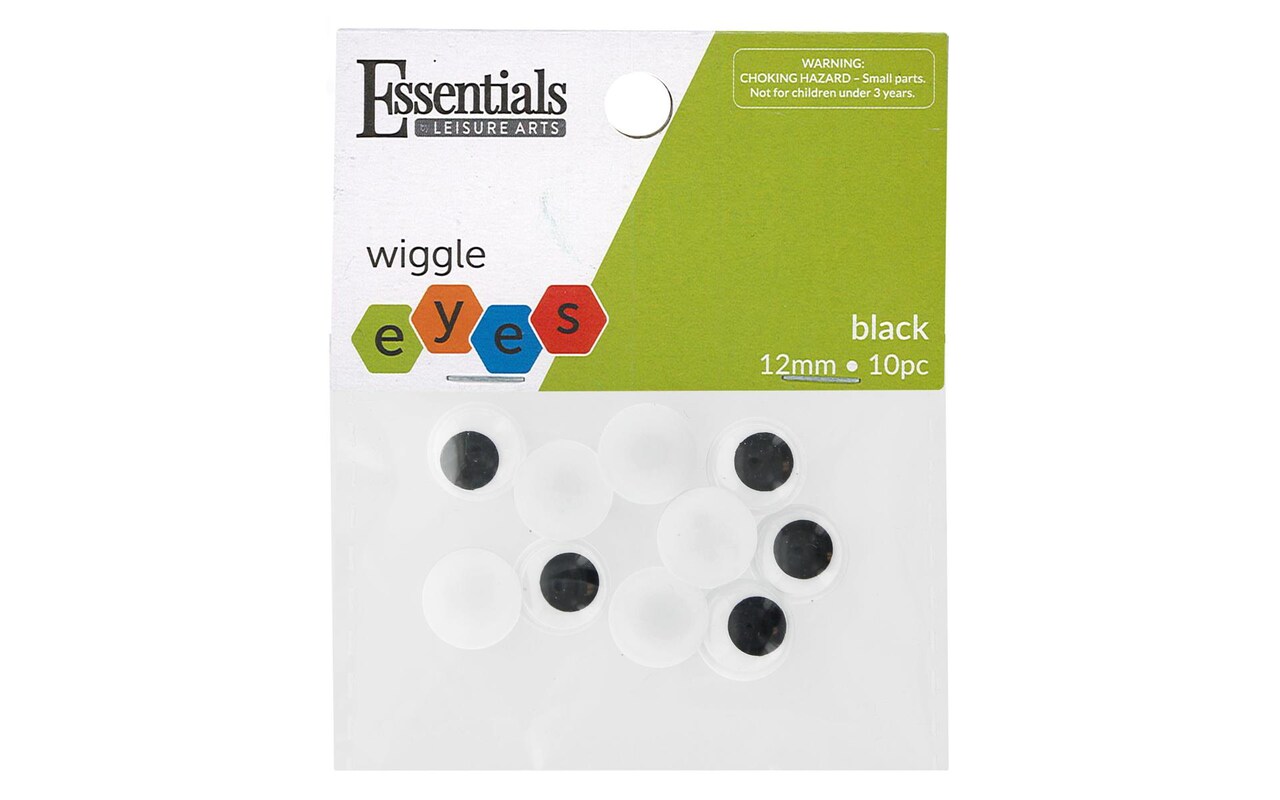 Essentials by Leisure Arts Eyes Paste On Moveable 12mm Black 10pc Googly  Eyes, Google Eyes for Crafts, Big Googly Eyes for Crafts, Wiggle Eyes,  Craft